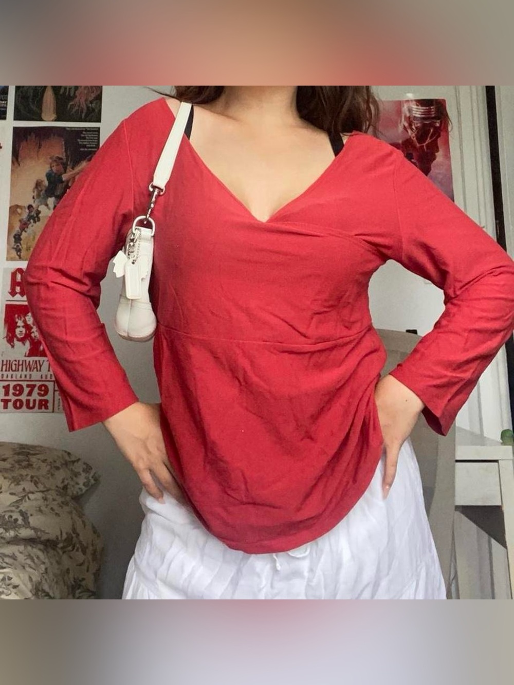 Eileen Fisher Women's Rust Orange 3/4 Long Sleeve Top
